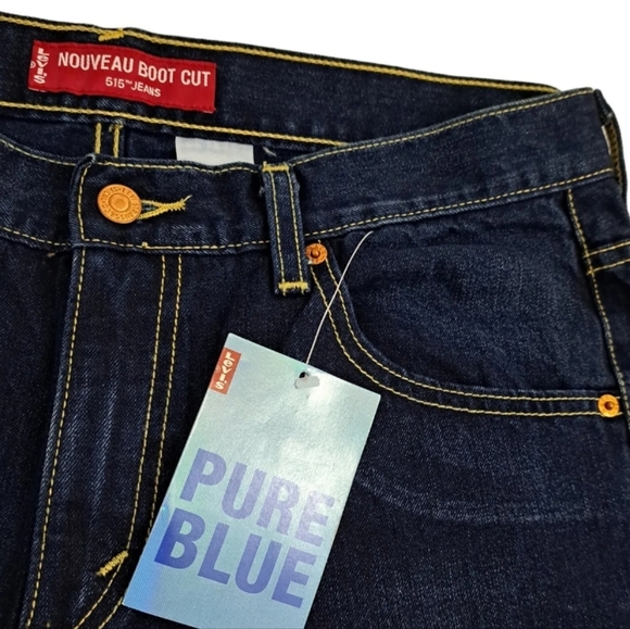 NWT Y2K 2002 Levi's Womens Sz 12 x 32" M Dark Pure Blue 515 Boot Cut Denim Jeans - Picture 10 of 13